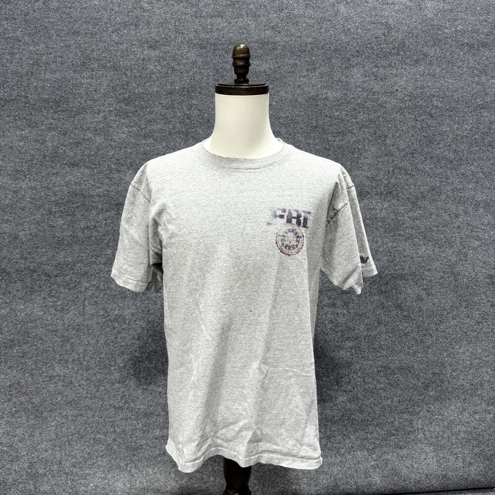 Vintage FBI Federal Bureau Investigation T Shirt Mens XL Gray MV Sport USA 90s